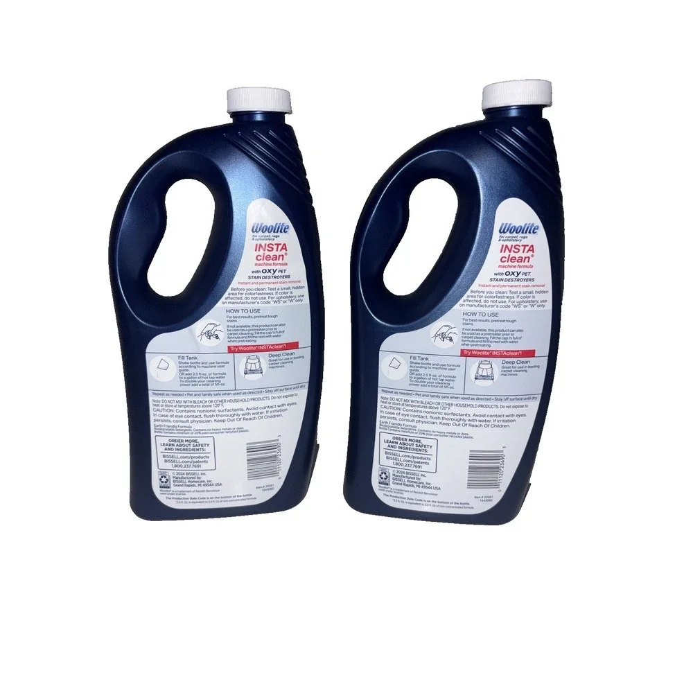(2) Woolite Insta Clean Oxy Pet Formula | Full-Size Machine Cleaner | 32 oz.